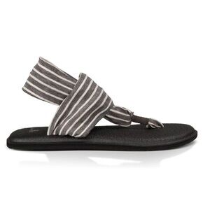 Striped Gray Yoga Sling 2 Sandal - Gray and White